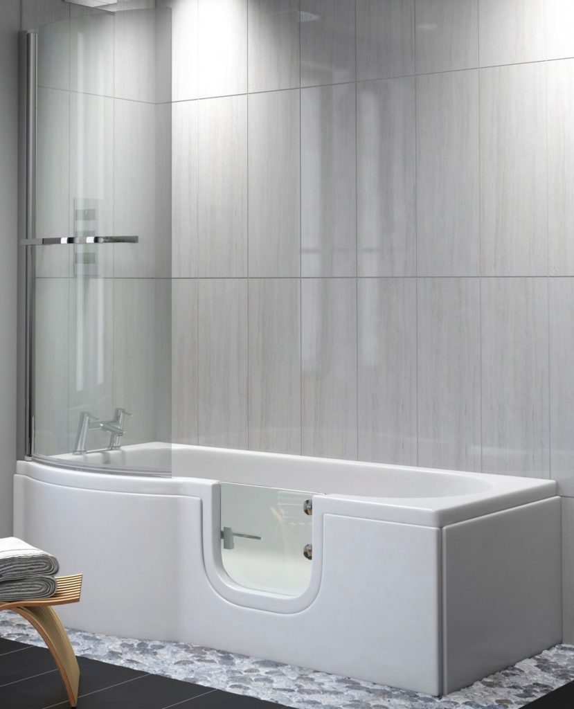 Cirrus Glass walk in bath with glass door Practical Bathing