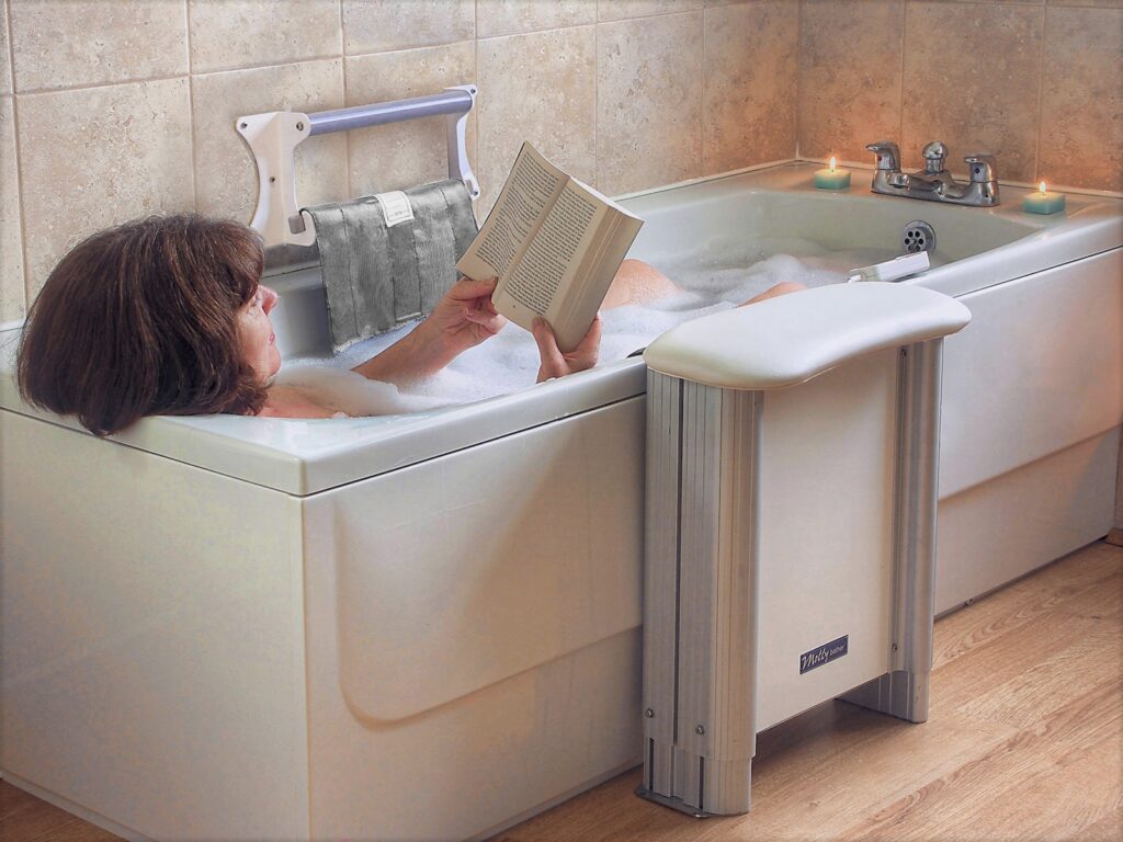 Bath lifts which allow you to enjoy a full depth bath! Practical Bathing