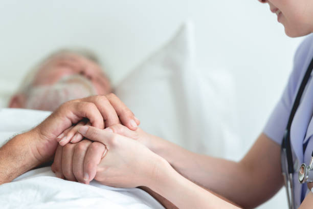 Shower bench - Nurse visiting an Elderly male patient